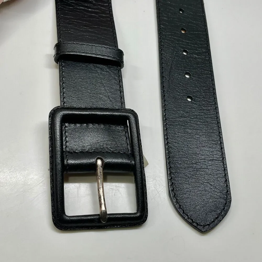 Vintage Liz Claiborne Black Leather Wide Womens Belt Size Small 30 Solid India